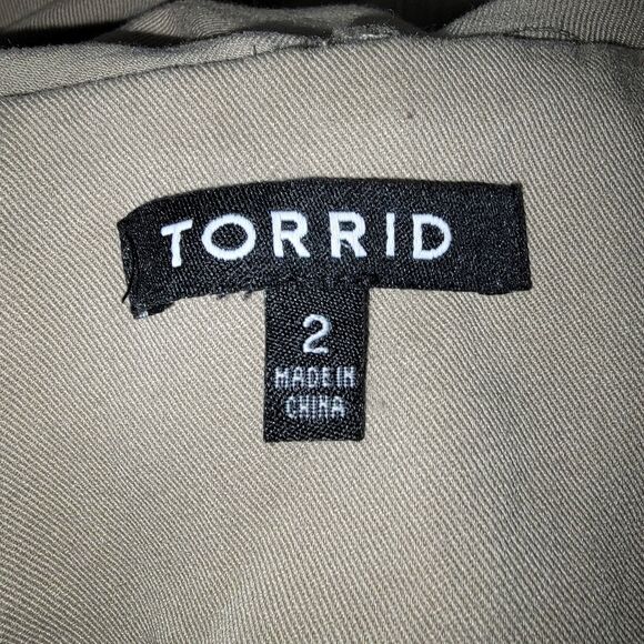 Torrid Drape Front Silver Sage Hooded Anorak Jacket Size 2 2x - Picture 6 of 8